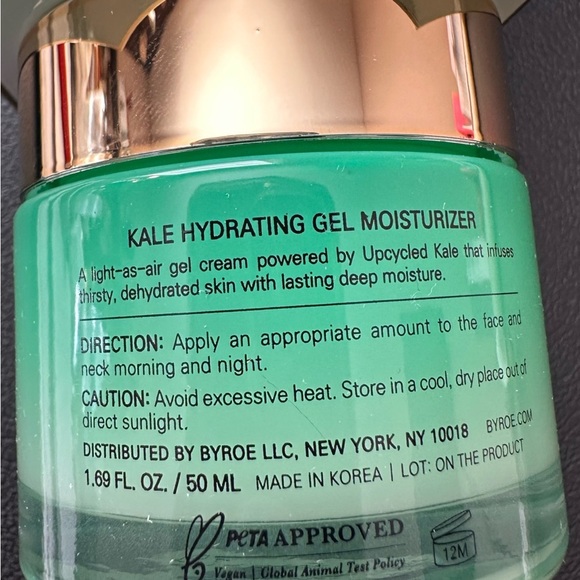 NEW BYROE Kale Hydrating Gel Moisturizer 1.69 fl. oz/ 50ML - Picture 2 of 6